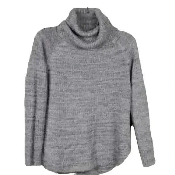 It's Our Time Women's Heather Gray Acrylic/Poly Knit Cowl Neck Sweater - Picture 1 of 9